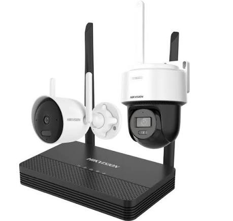 Kit WiFi Hikvision NKS424WBPH 4MP NVS + PTZ WiFi + Bullet WiFi Sin Cables